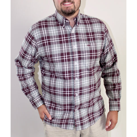 Maroon & Gray Flannel - Anchor In Clothing