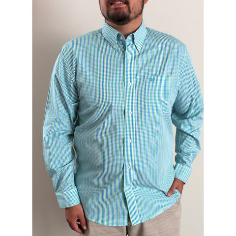 Blue, White and Green Checkered Sport Shirt - Anchor In Clothing