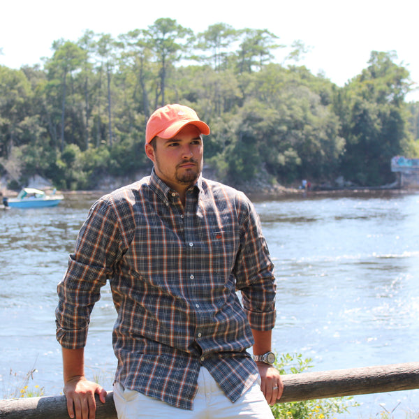 Black and Orange Plaid Sport Shirt - Anchor In Clothing