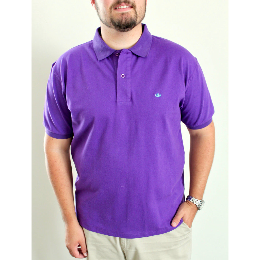 Two Tone Collar Deep Purple Polo - Anchor In Clothing