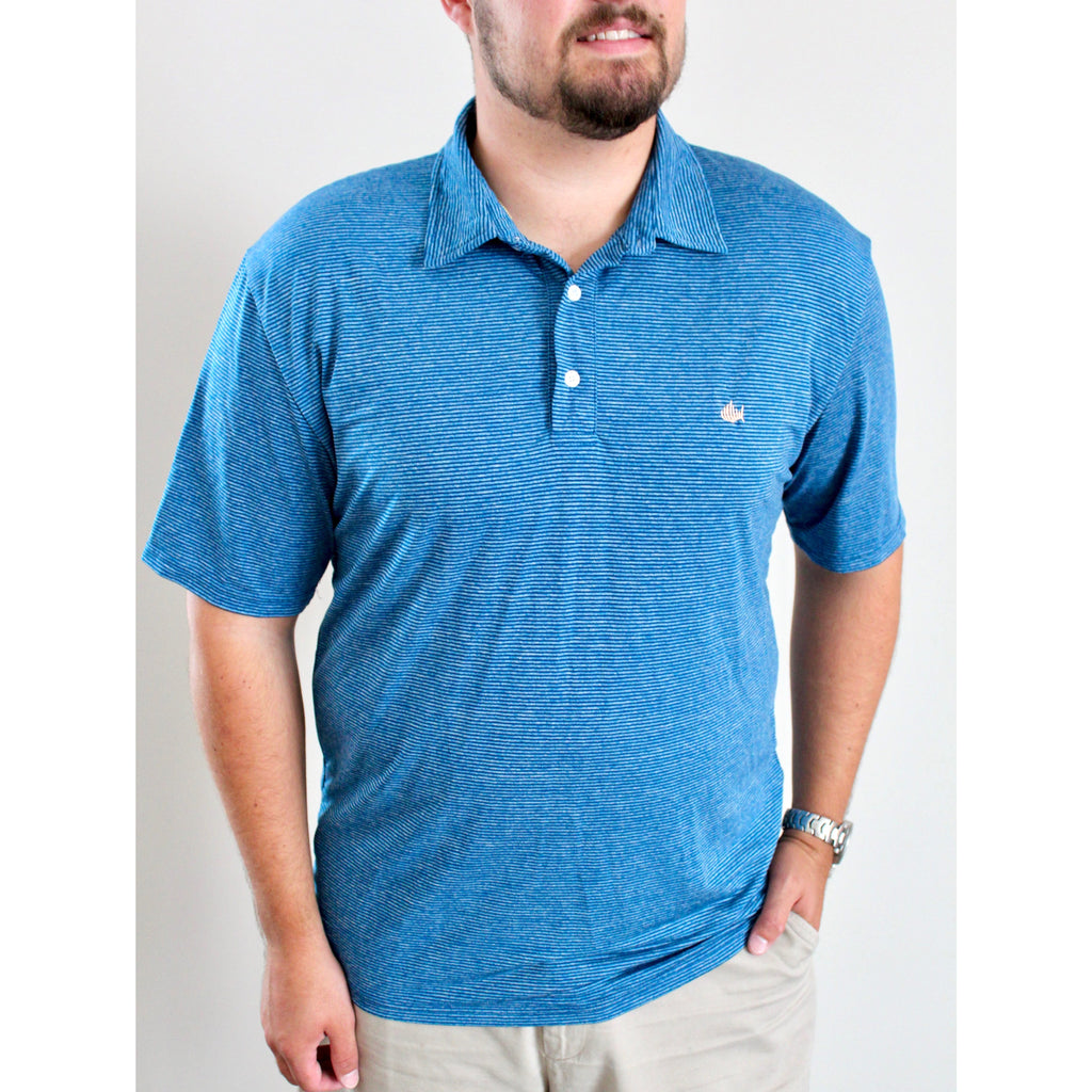 Gulf Stream Blue Performance Inlet Polo - Anchor In Clothing