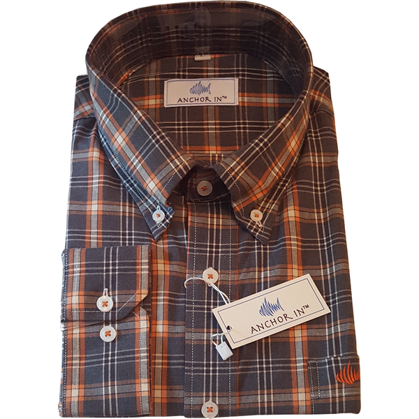 Black and Orange Plaid Sport Shirt - Anchor In Clothing