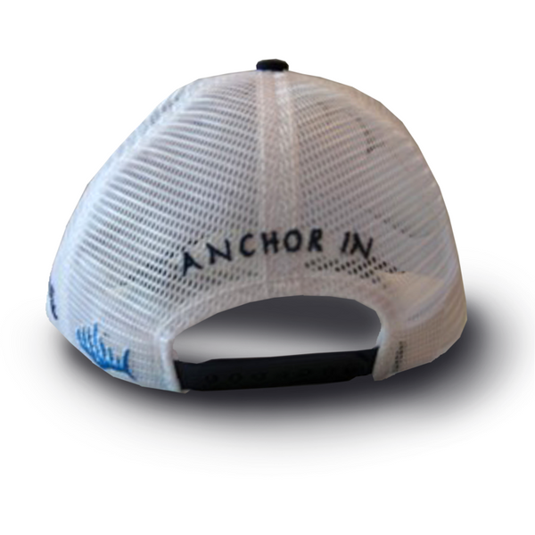 Blue Good Fishing Starts Here Trucker Hat - Anchor In Clothing