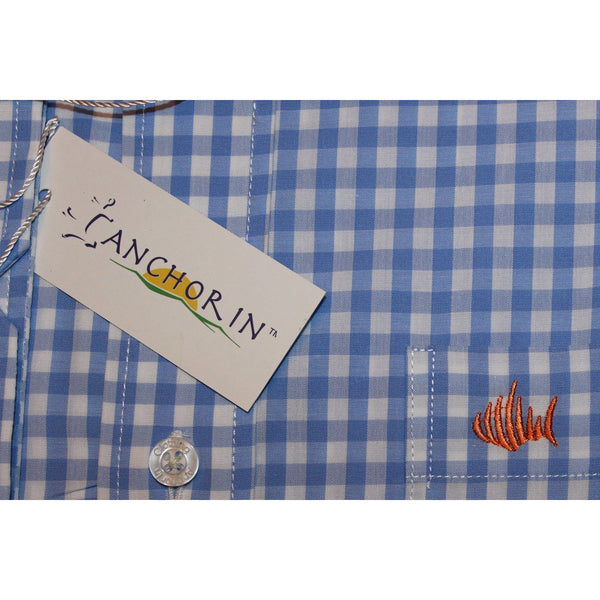 Light Blue Gingham Sport Shirt - Anchor In Clothing