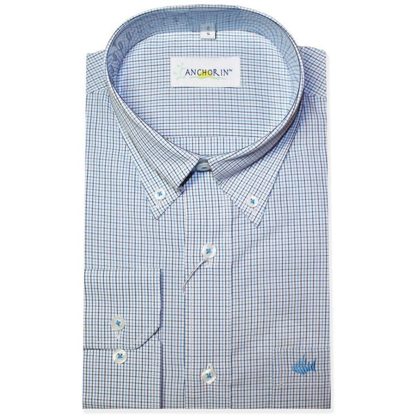 Navy Blue Striped Sport Shirt - Anchor In Clothing