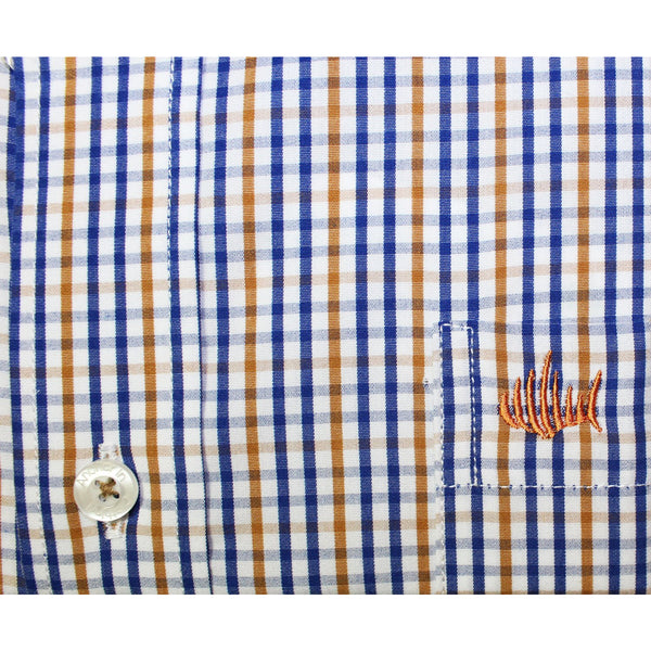 Orange, White and Navy Checkered Sport Shirt - Anchor In Clothing